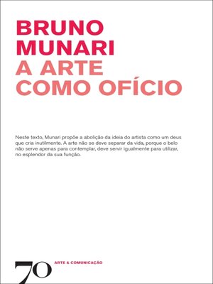 cover image of A Arte como Ofício